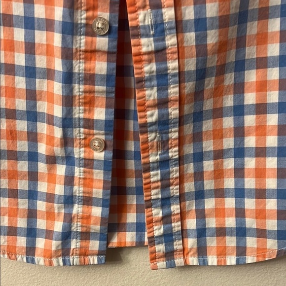 Izod Vibrant Orange and Blue Plaid Button Down Shirt - Picture 7 of 8